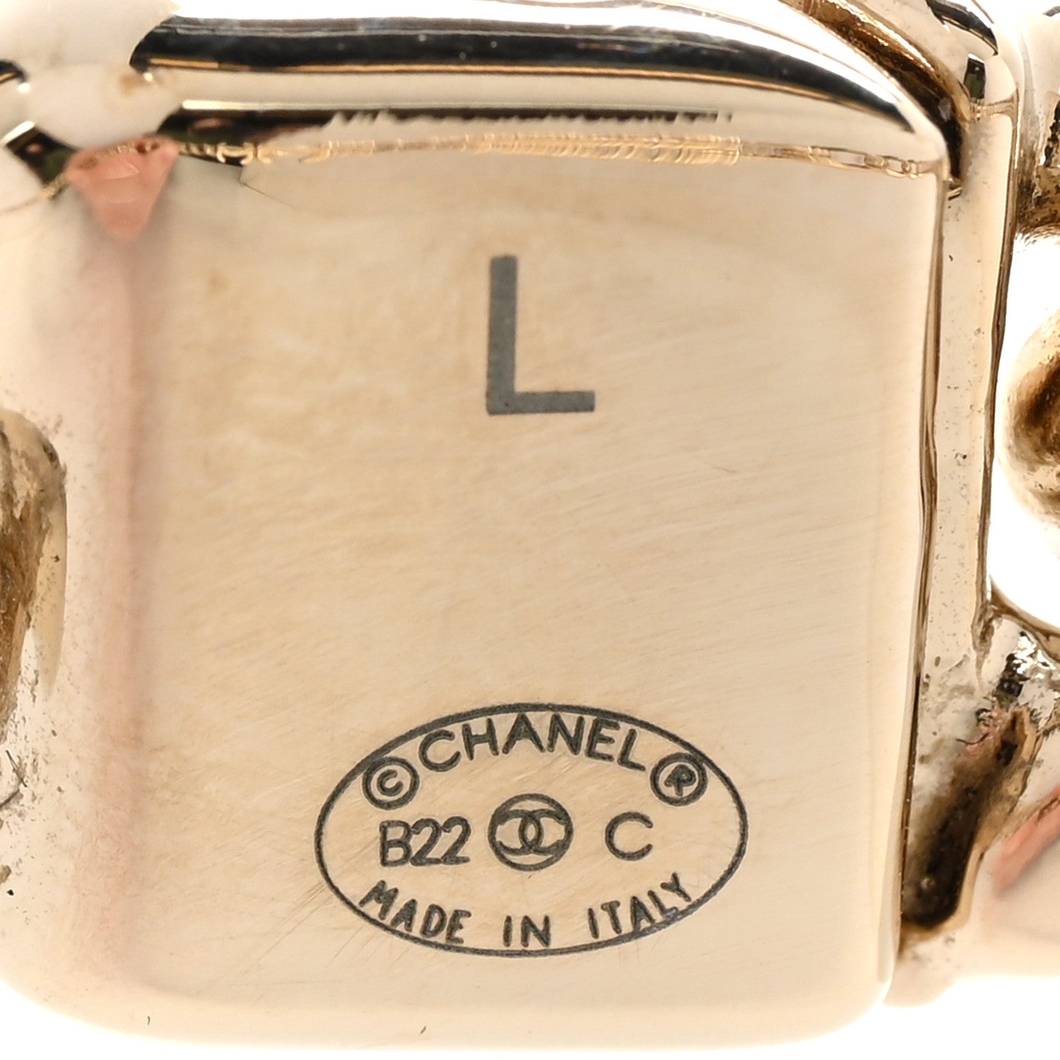 Chanel Metal CC Chain Link Choker Necklace L Gold 5 of 7