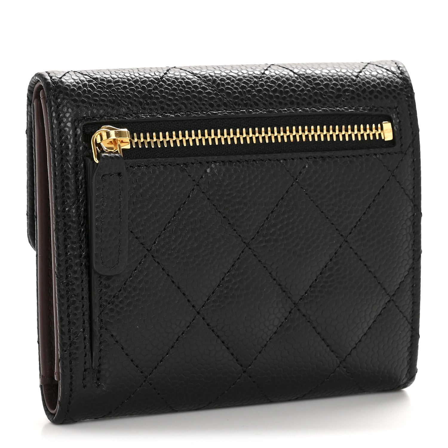 Chanel Caviar Quilted Compact Flap Wallet Black 3 of 9