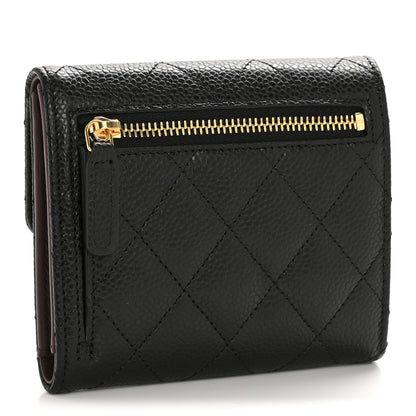 Chanel Caviar Quilted Compact Flap Wallet Black 3 of 9