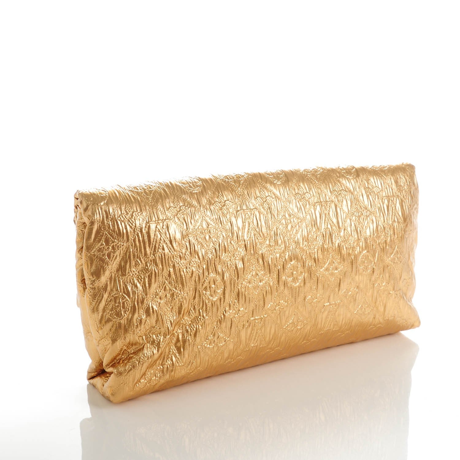 Louis Vuitton Jacquard Quilted Monogram Limelight Clutch MM Gold 3 of 7