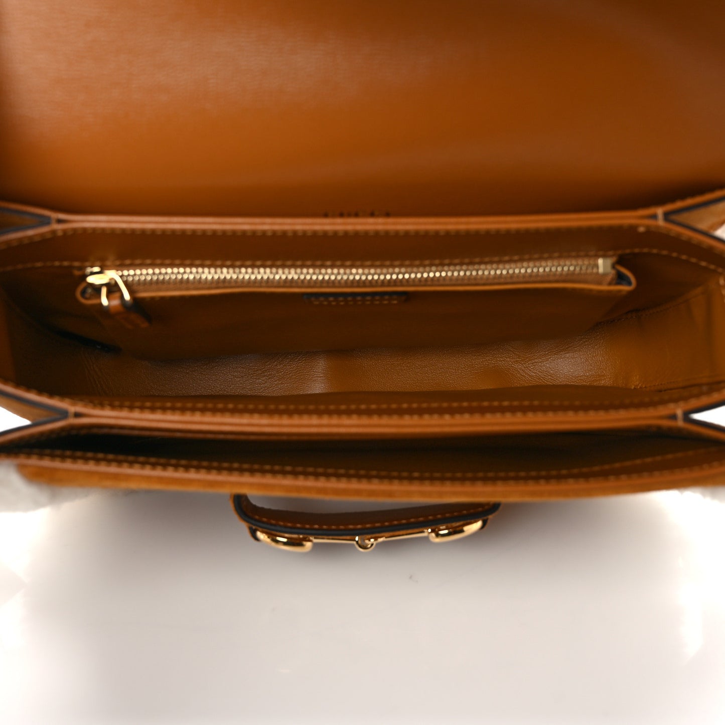 Suede Shearling Horsebit 1955 Shoulder Bag Brown