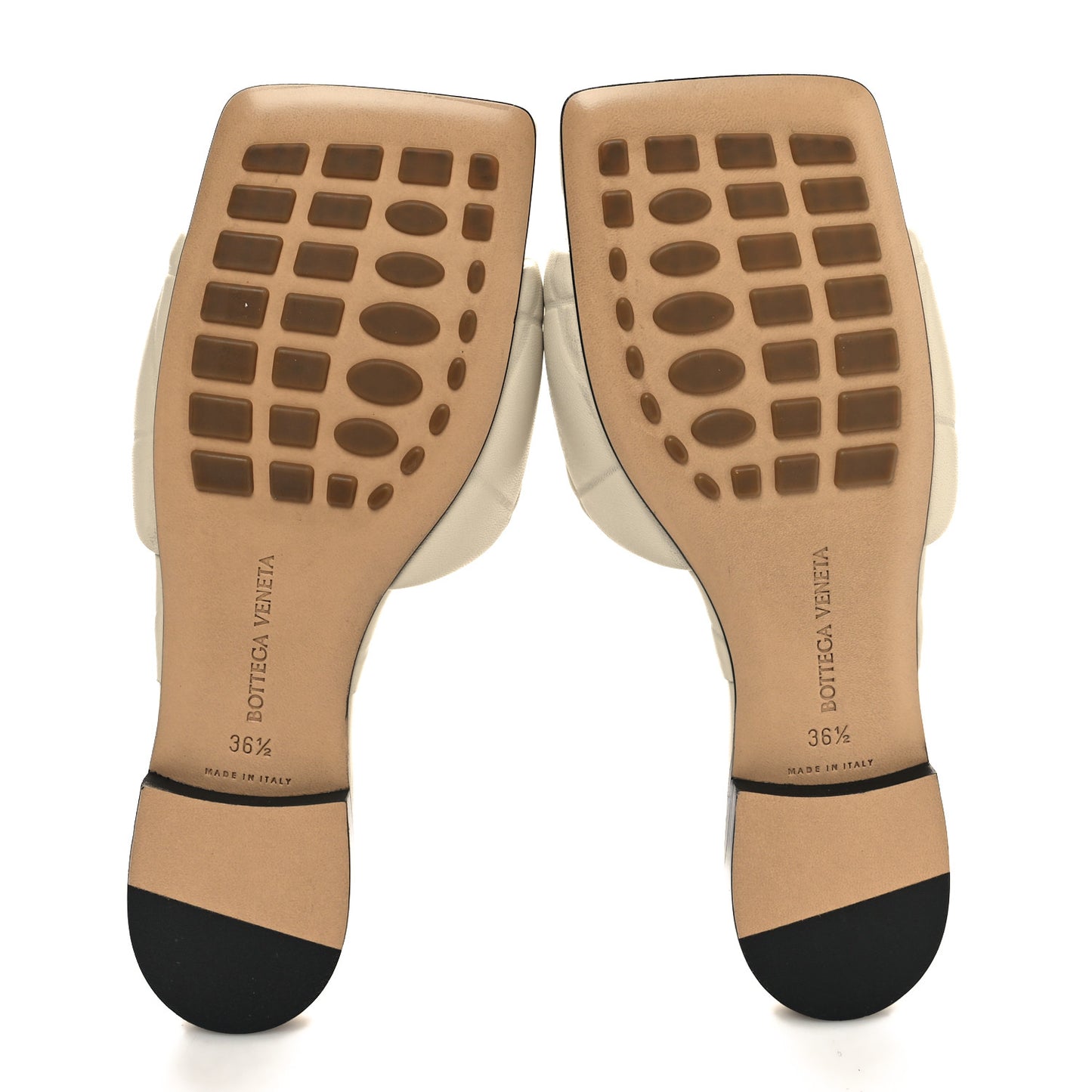 Nappa Quilted Rubber Lido Flat Sandals 36.5 Sea Salt