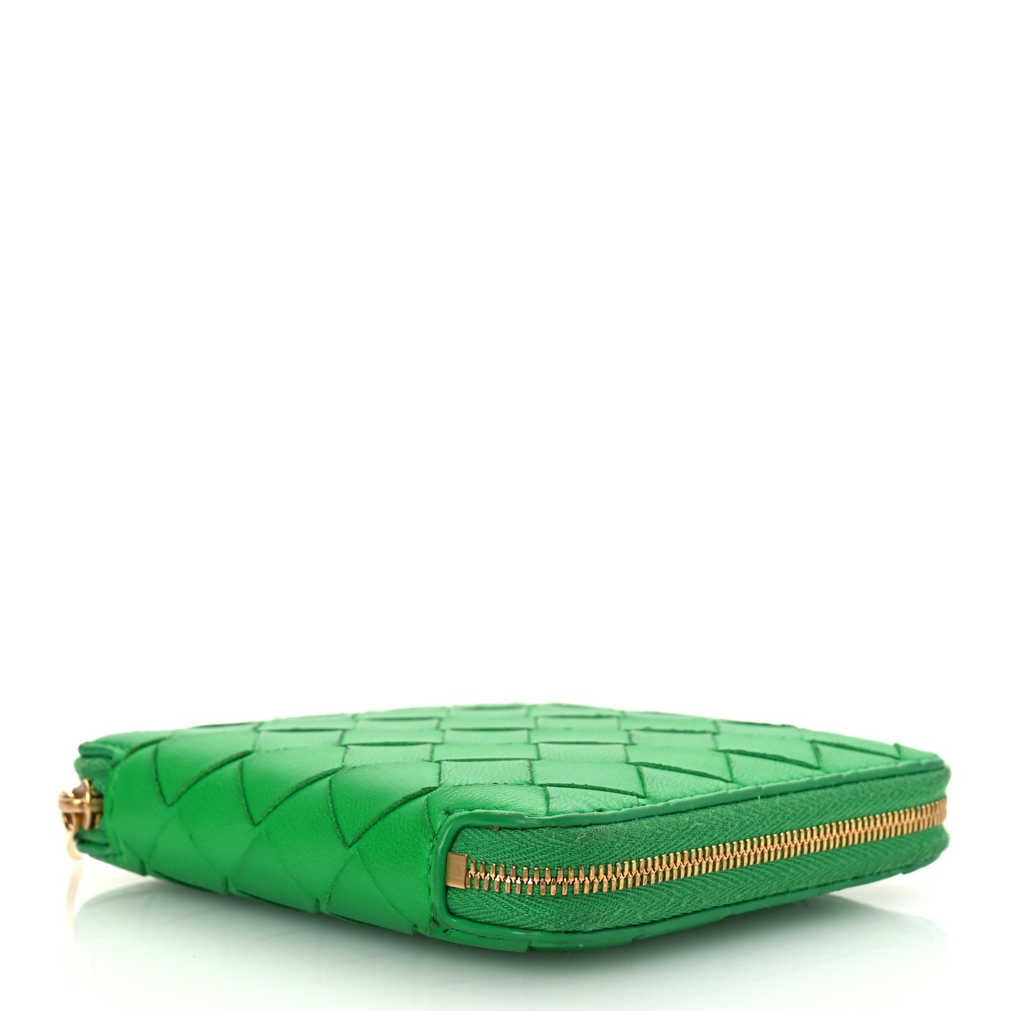 Nappa Intrecciato Zip Around Compact Wallet Parakeet