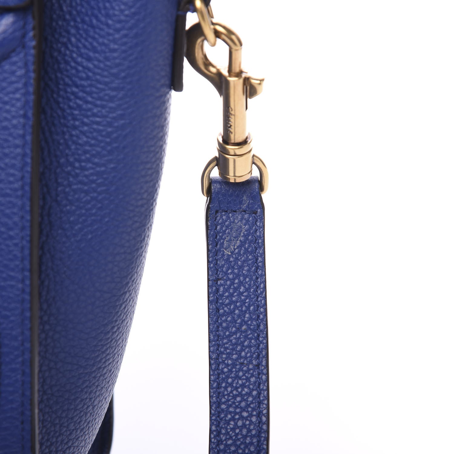 Celine Drummed Calfskin Nano Luggage Indigo 6 of 11