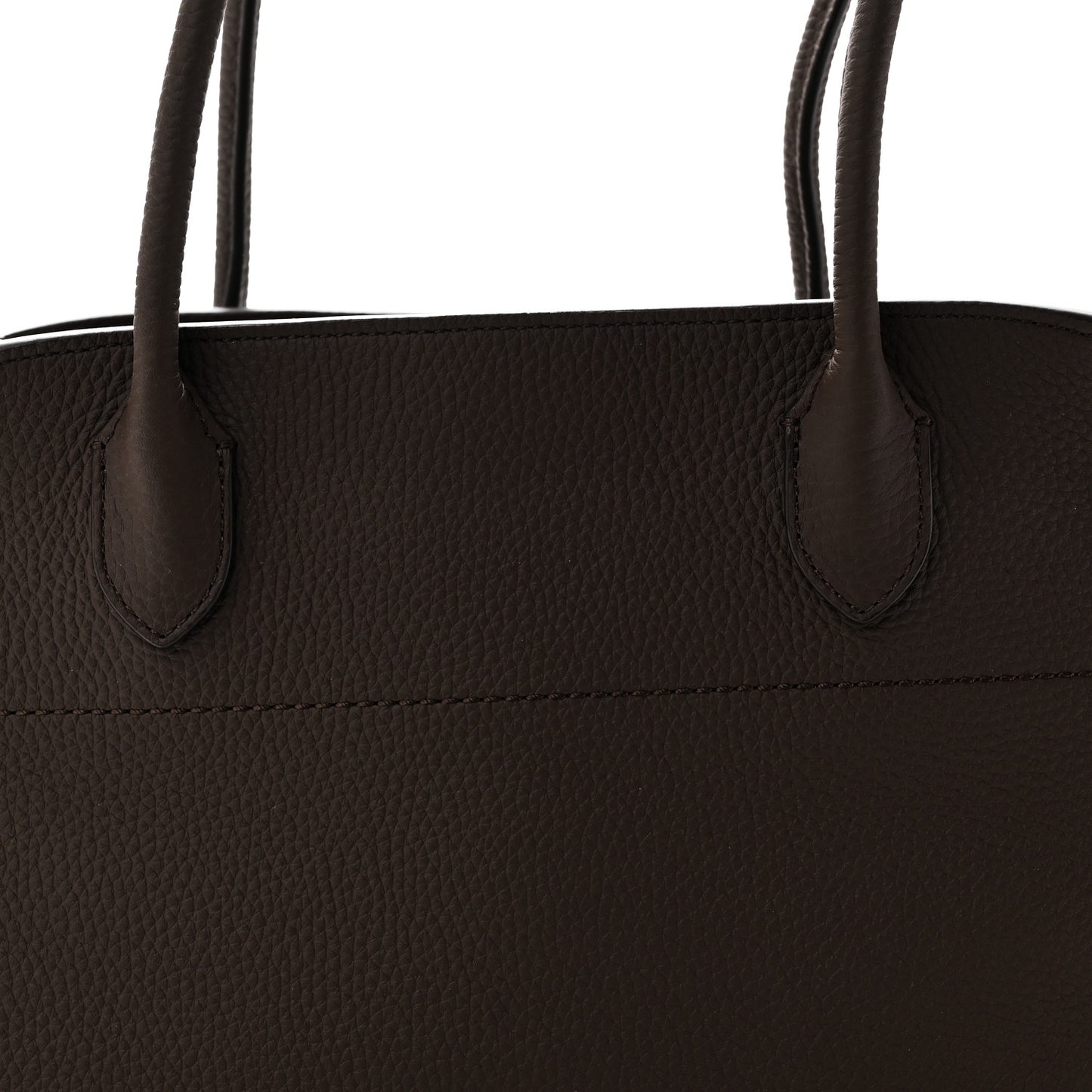 Matte Grained Calfskin Margaux Shoulder 12 Deep Brown