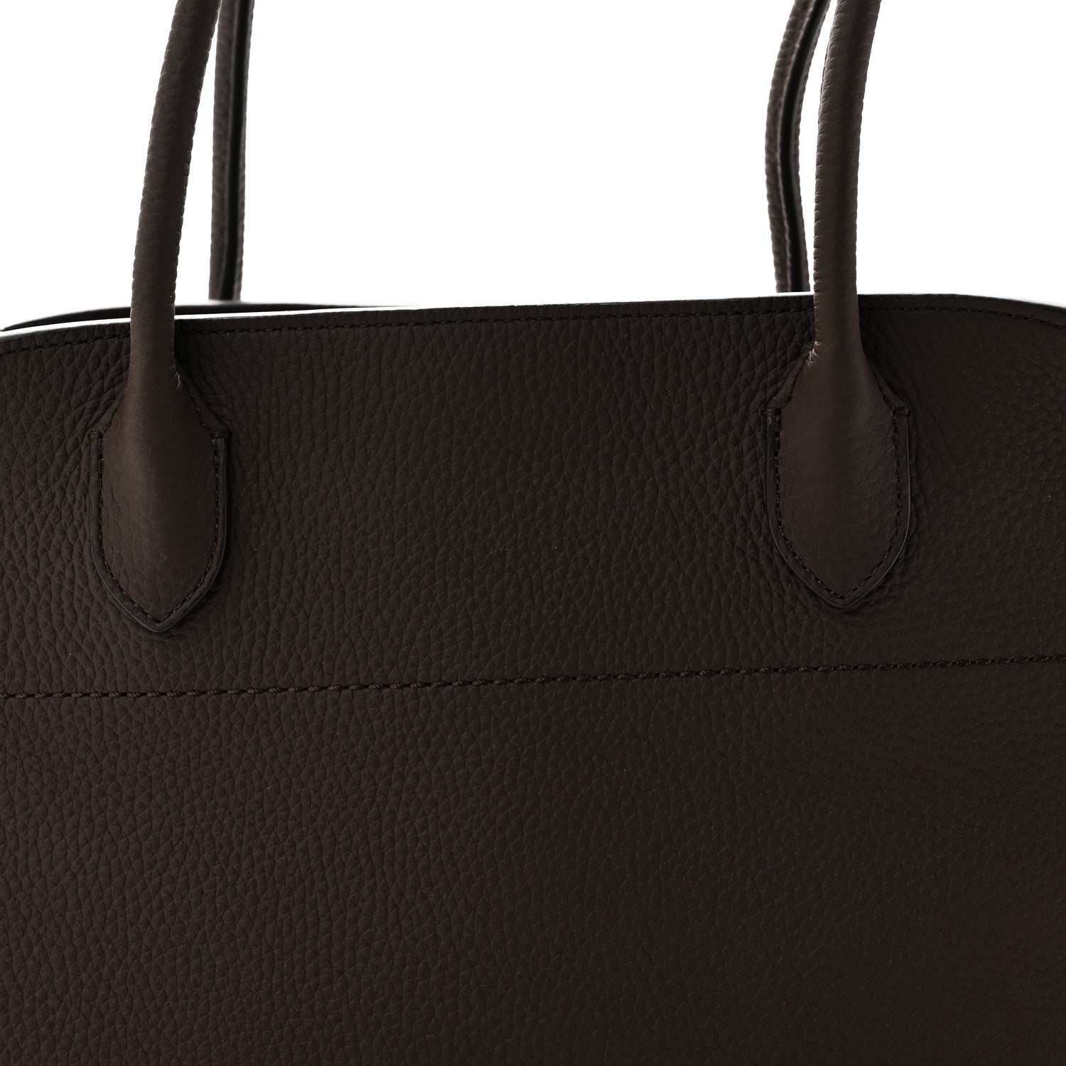 The Row Matte Grained Calfskin Margaux Shoulder 12 Deep Brown 7 of 9
