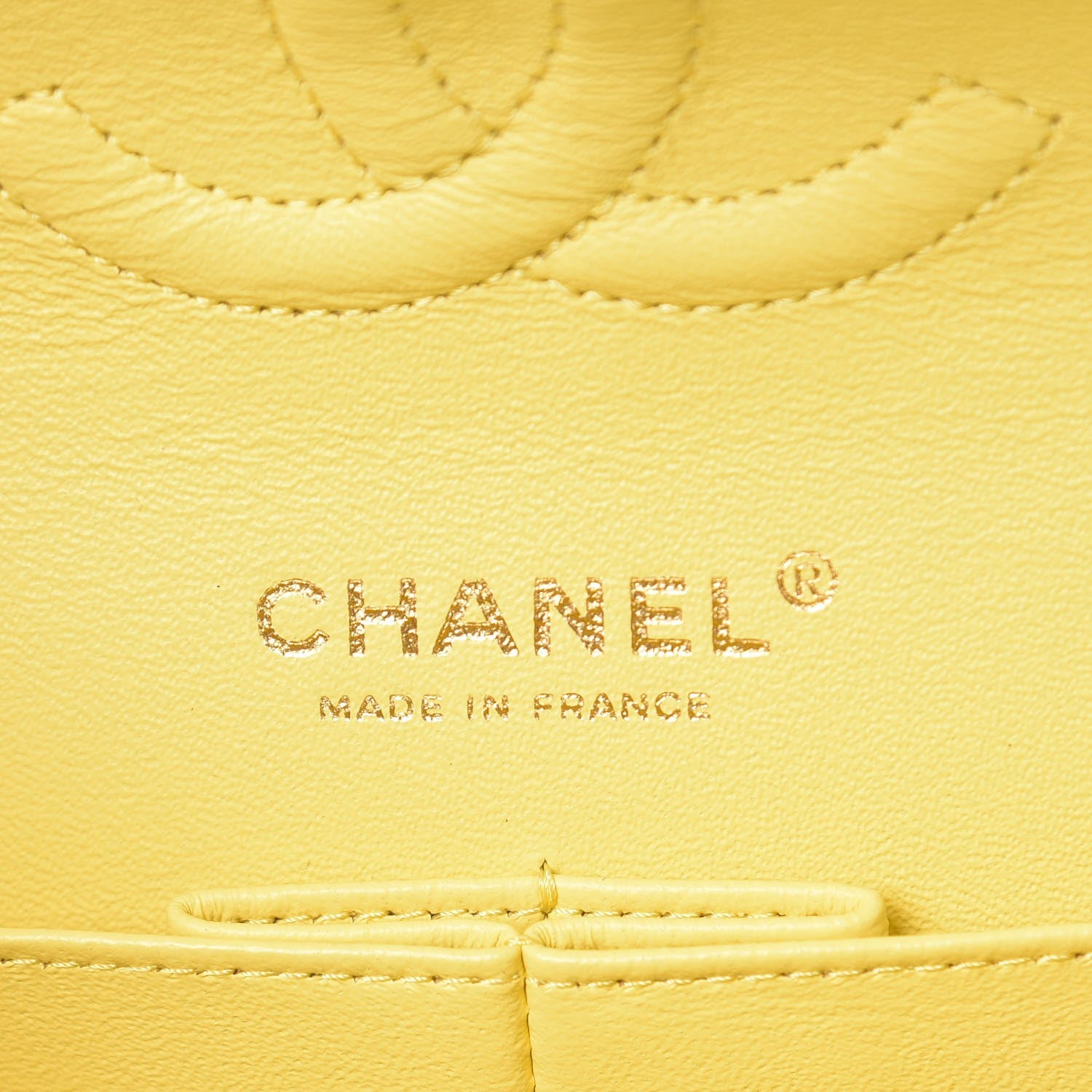 Chanel Lambskin Quilted Medium Double Flap Yellow 6 of 17