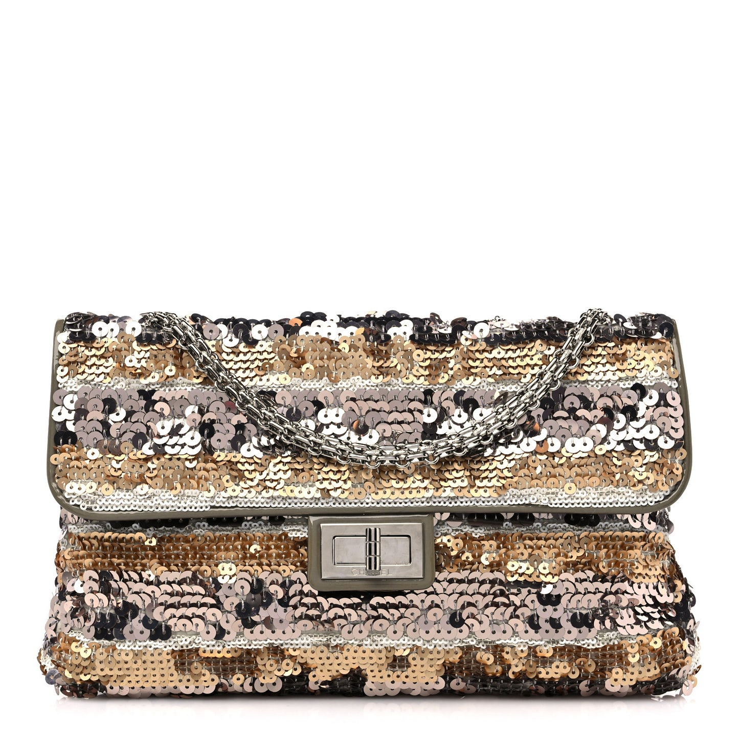 Sequin Striped Medium Reissue Flap Multicolor