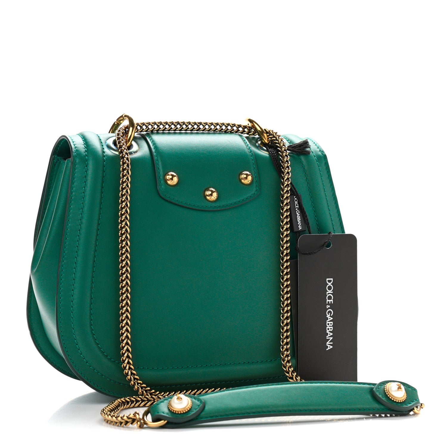 Dolce & Gabbana Smooth Calfskin Small DG Amore Shoulder Bag Dark Emerald 3 of 9