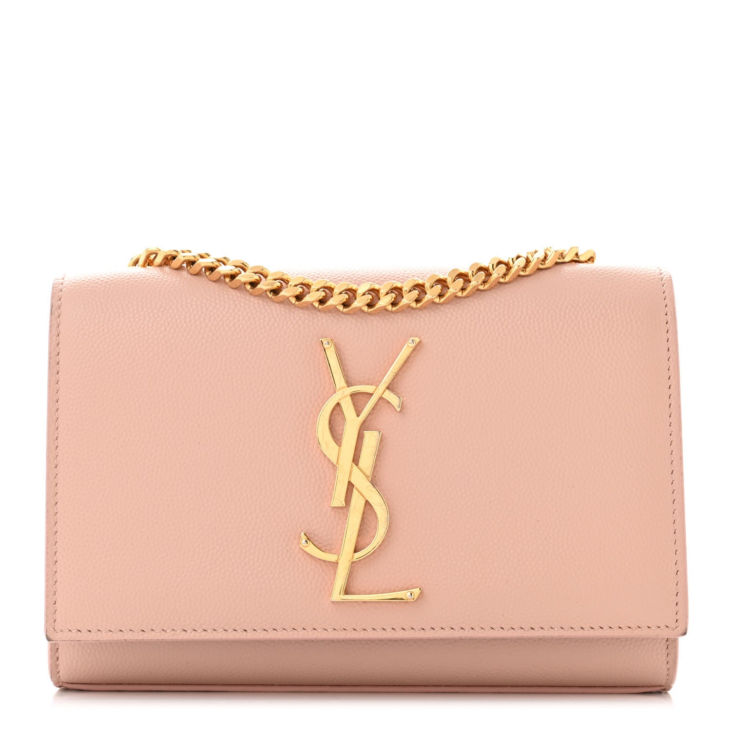 Saint Laurent Grain De Poudre Small Monogram Kate Satchel Pale Blush 1 of 12