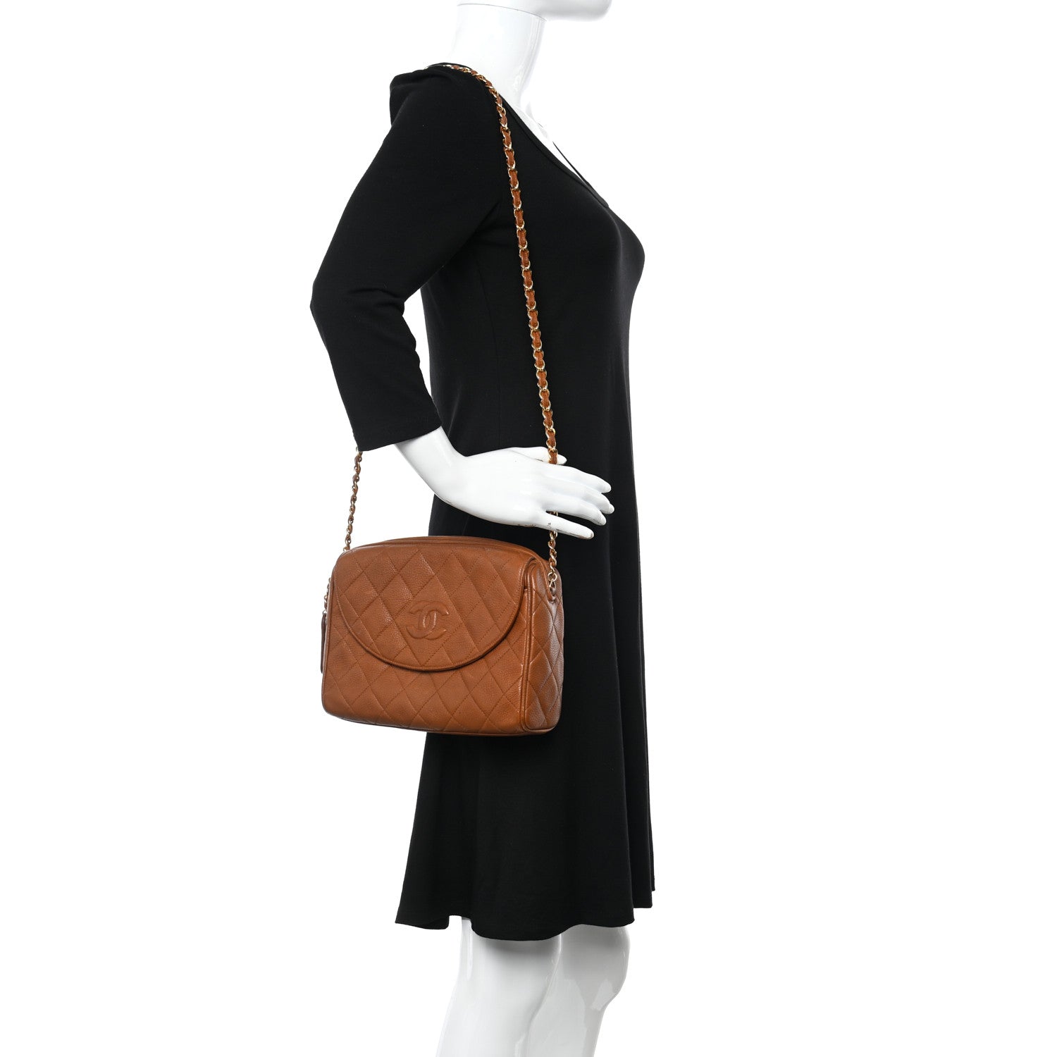 Chanel Caviar Quilted CC Camera Case Brown 2 of 17