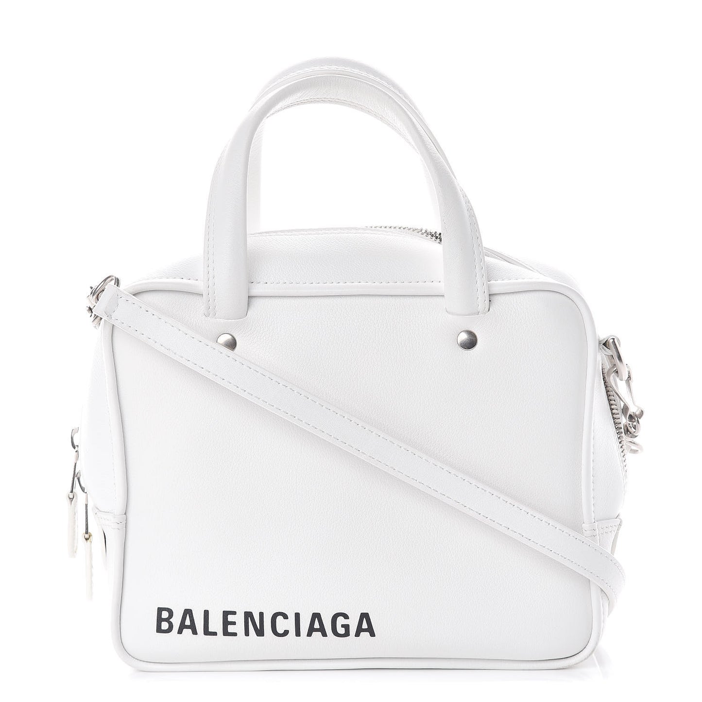 Shiny Day Calfskin XS Triangle Square Bag White
