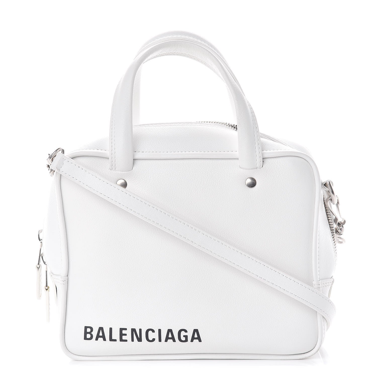 Balenciaga Shiny Day Calfskin XS Triangle Square Bag White 1 of 15
