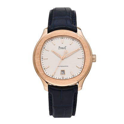 Piaget 18K Rose Gold Alligator 42mm Polo S Automatic Watch White 1 of 4