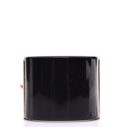 Chanel Resin Quilted CC Cuff Black Gold 3 of 6