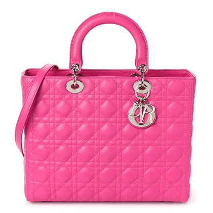 Christian Dior Lambskin Cannage Large Lady Dior Pink 1 of 9