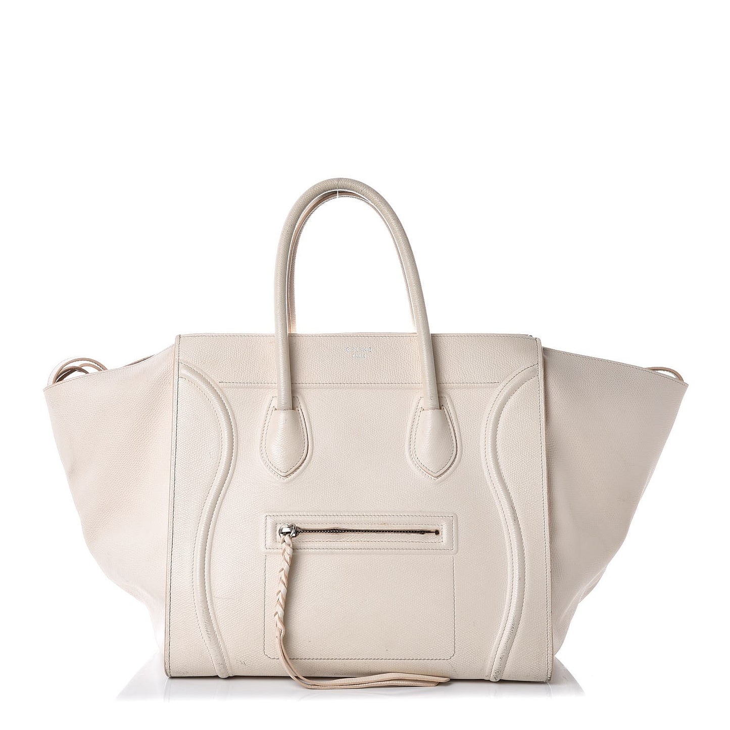 Grained Calfskin Medium Phantom Luggage Cream
