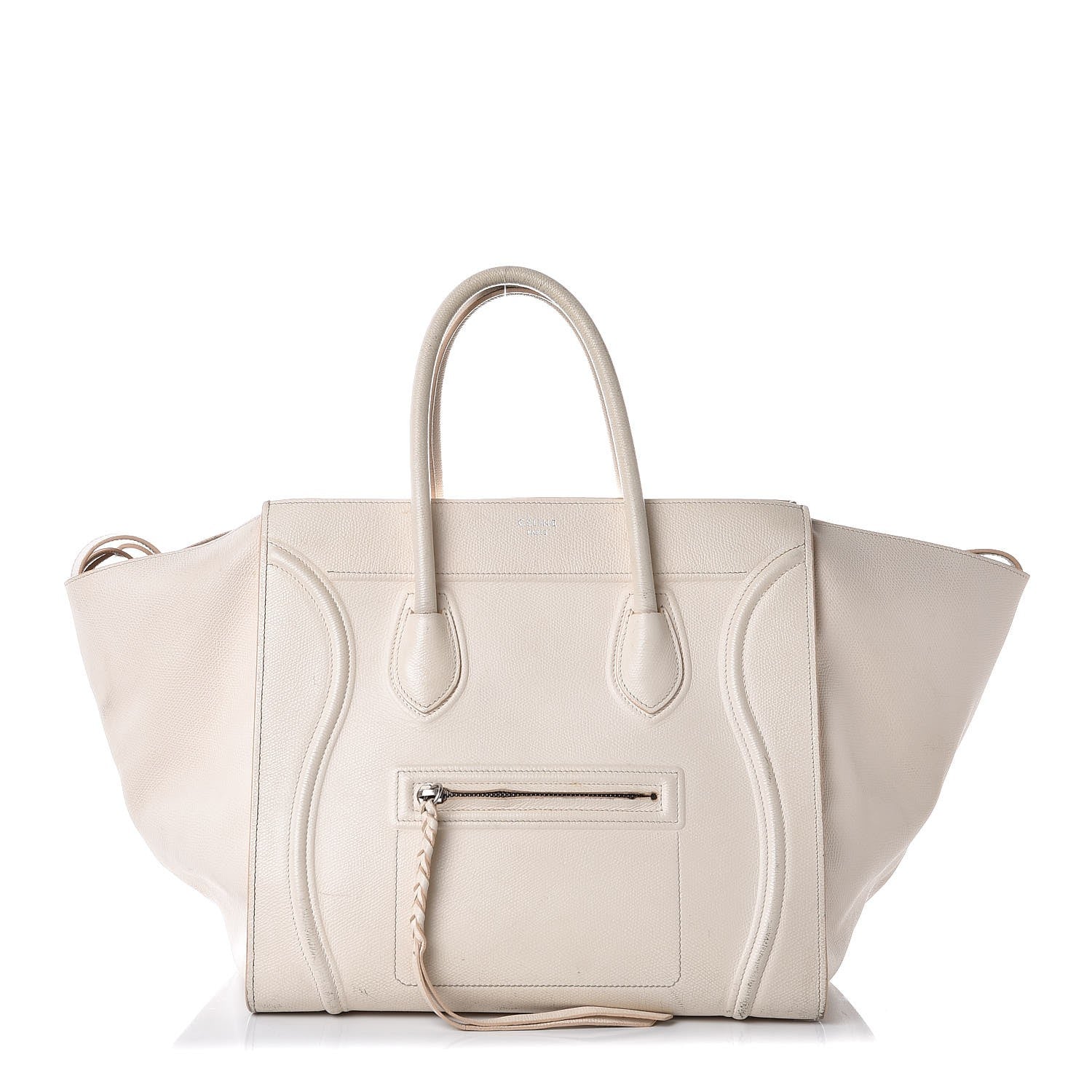 Celine Grained Calfskin Medium Phantom Luggage Cream 1 of 34