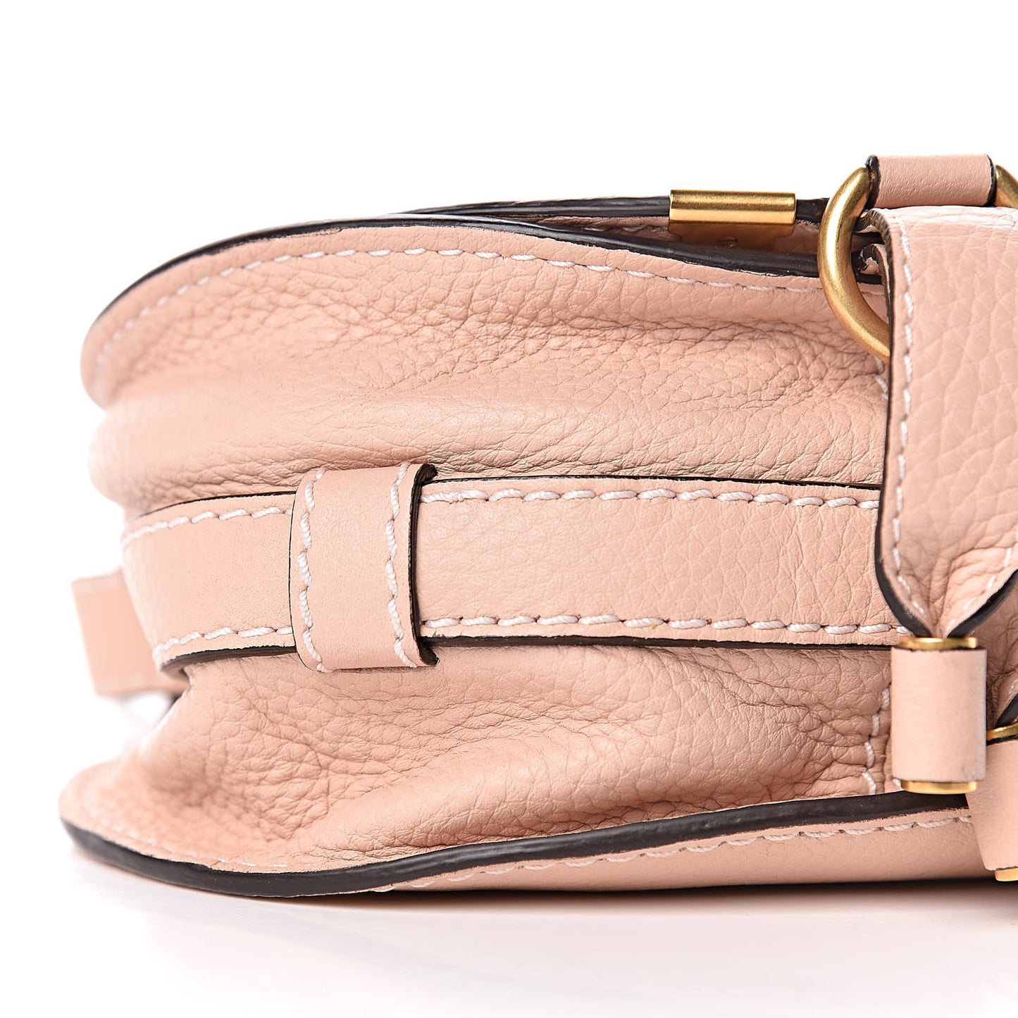 Calfskin Mini Marcie Round Crossbody Bag Blush Nude