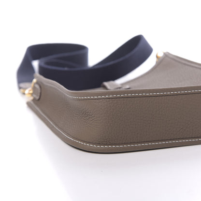 Hermes Taurillon Clemence Amazone Evelyne TPM Etoupe Bleu Indigo 9 of 11