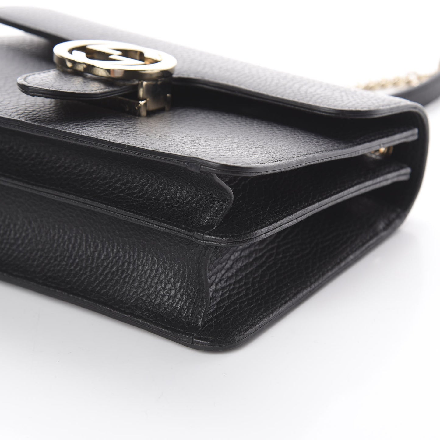 Dollar Calfskin Small Interlocking G Shoulder Bag Black