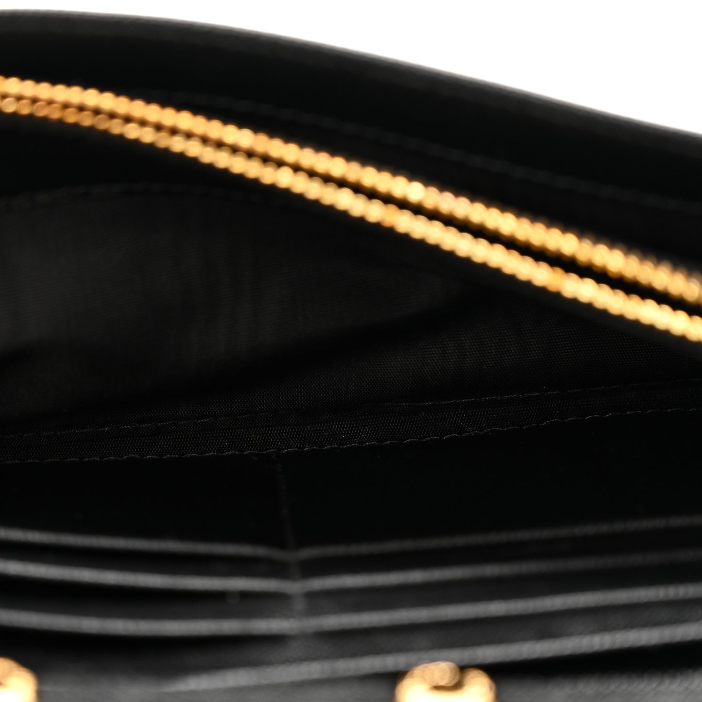 Saffiano Metal Oro Chain Wallet Black