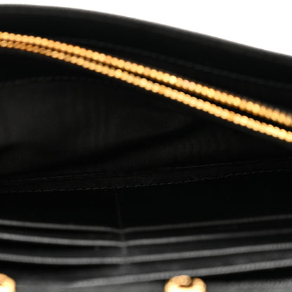 Prada Saffiano Metal Oro Chain Wallet Black 6 of 14