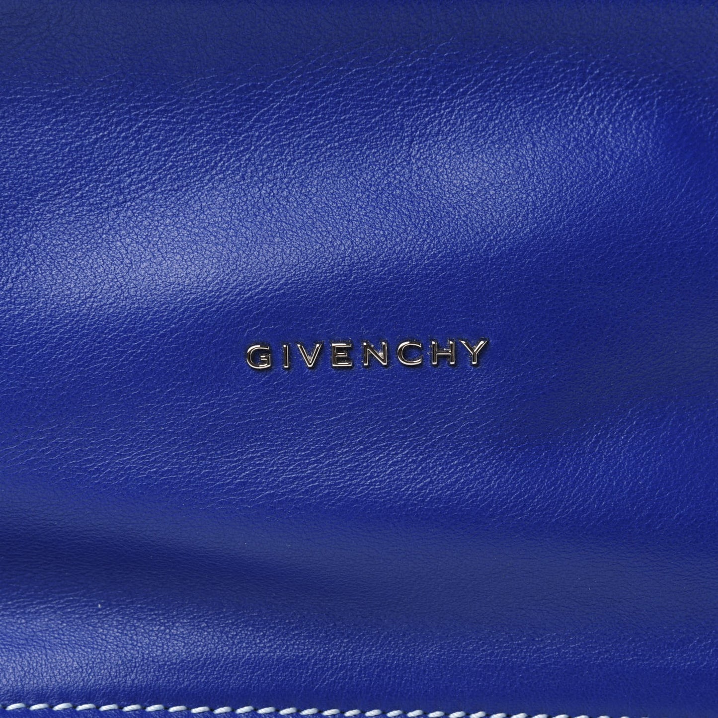 Calfskin Mini Pandora Logo Strap Moroccan Blue