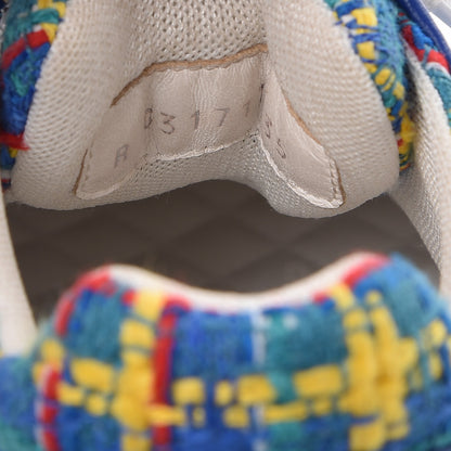 Chanel Tweed Calfskin Tennis Sneakers 35 Red Yellow Blue 8 of 9