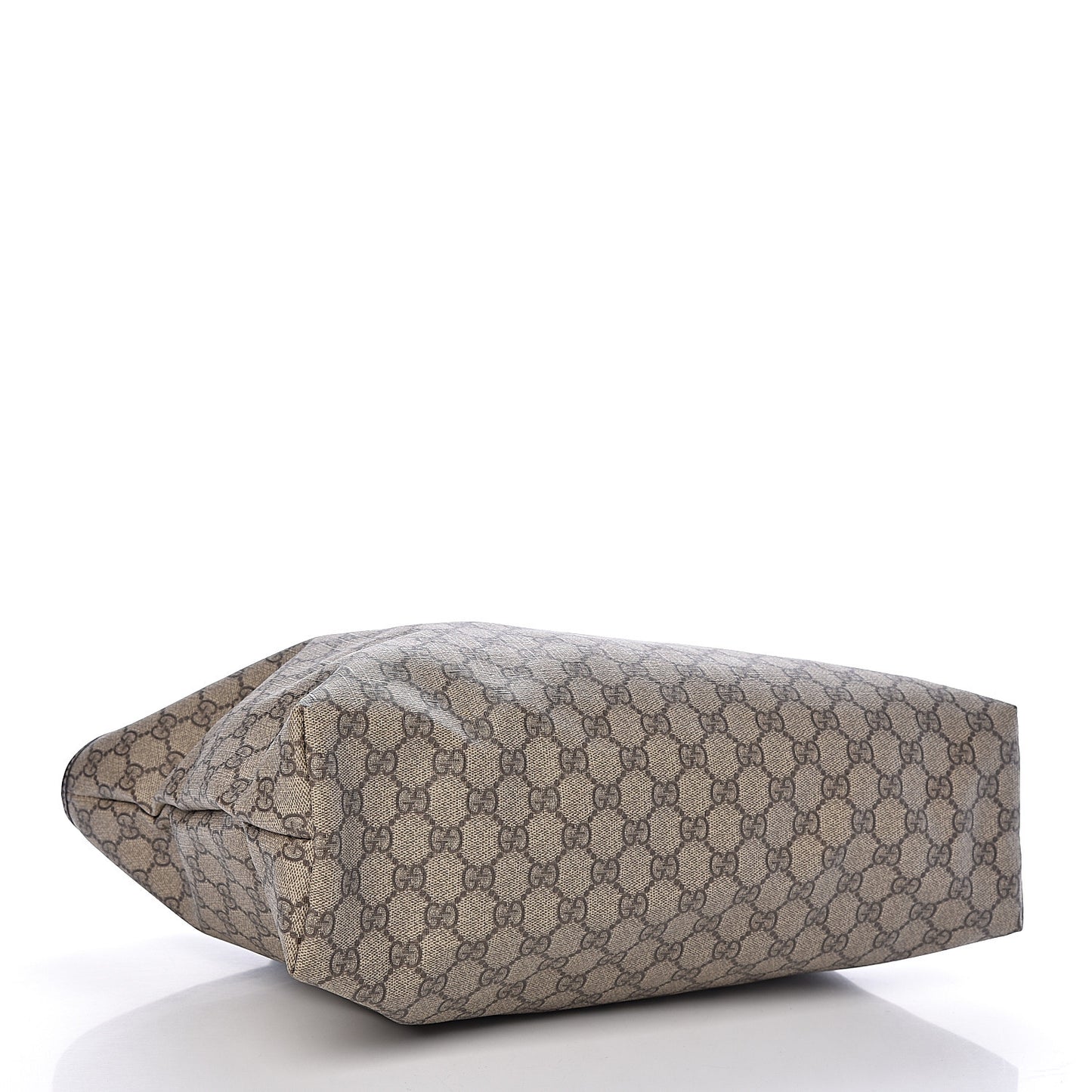 GG Supreme Monogram Medium Zippered Shopping Tote Dark Brown