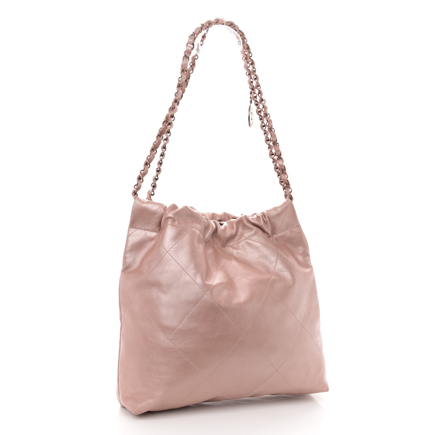 Chanel Metallic Calfskin Quilted Small Chanel 22 Pink 4 of 12