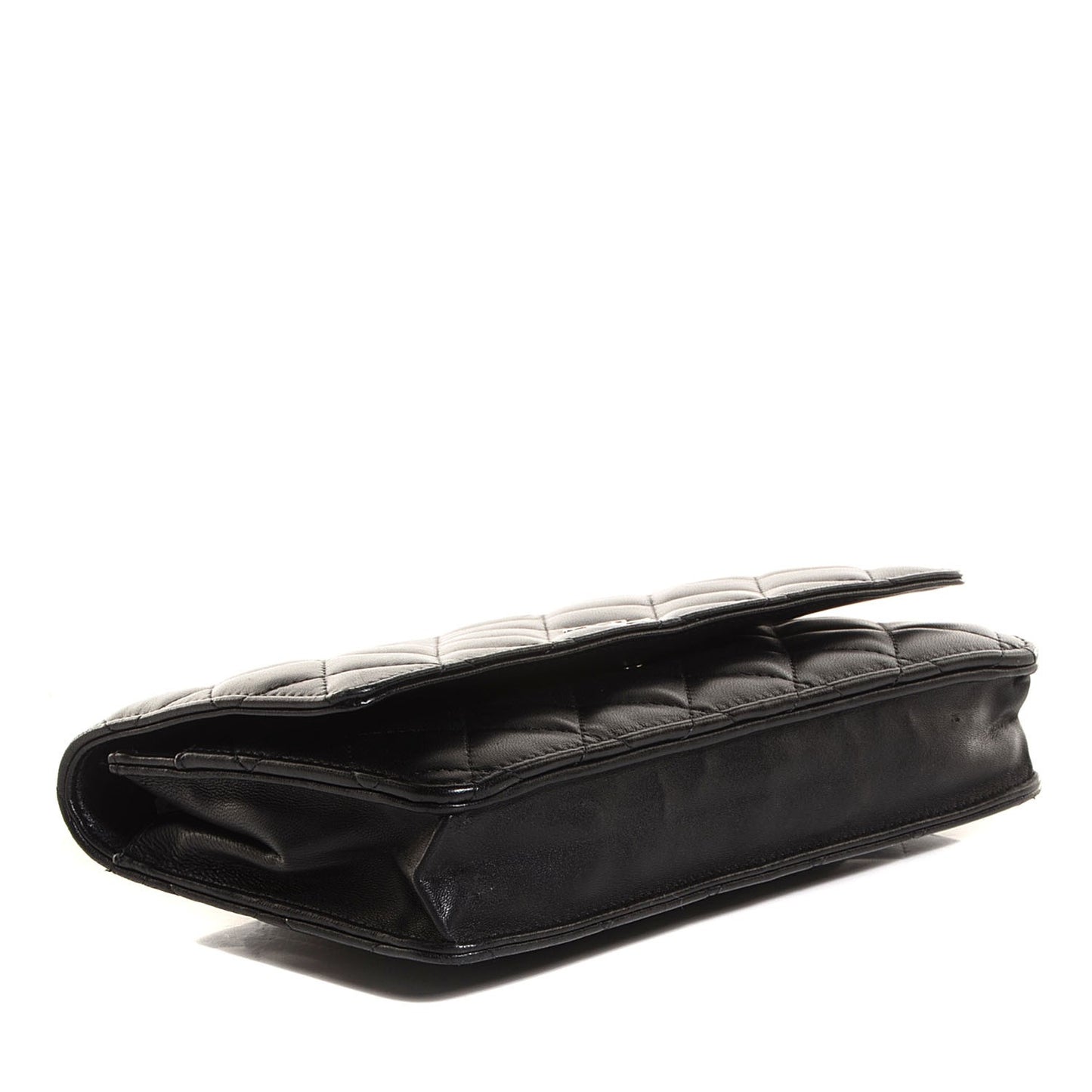Lambskin Quilted Wallet On Chain WOC Black