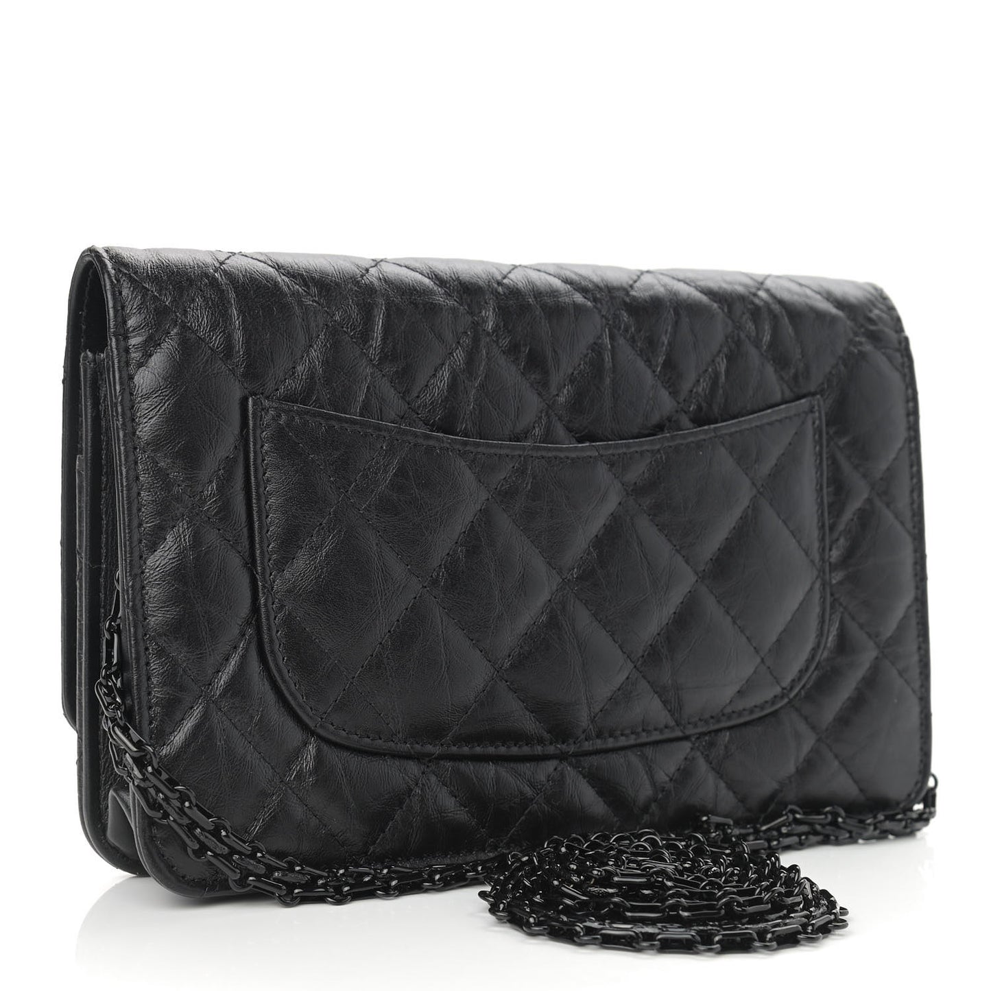 Aged Calfskin Quilted Reissue Wallet On Chain WOC So Black