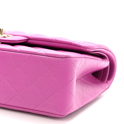 Chanel Lambskin Quilted Small Double Flap Purple 10 of 10