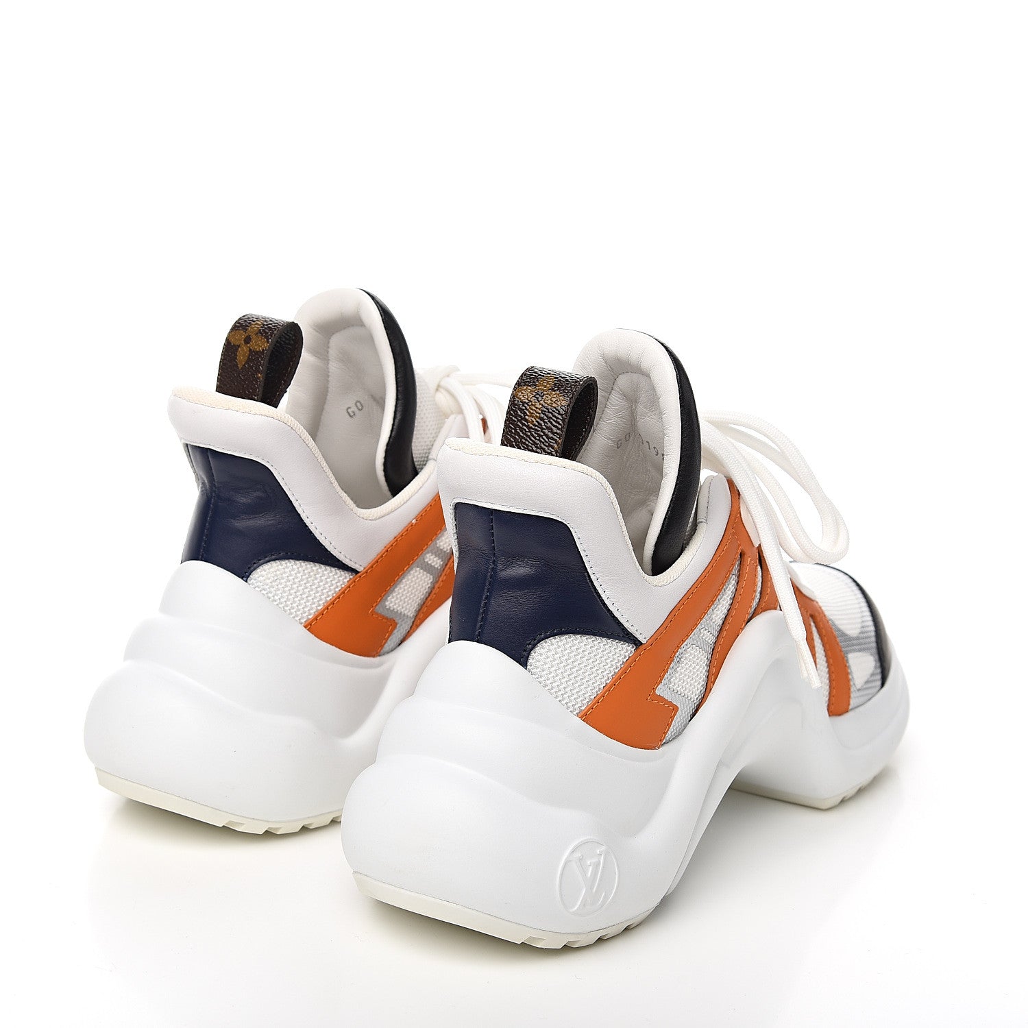 Louis Vuitton Calfskin Technical Nylon LV Archlight Sneakers 37 White Orange Blue 4 of 9