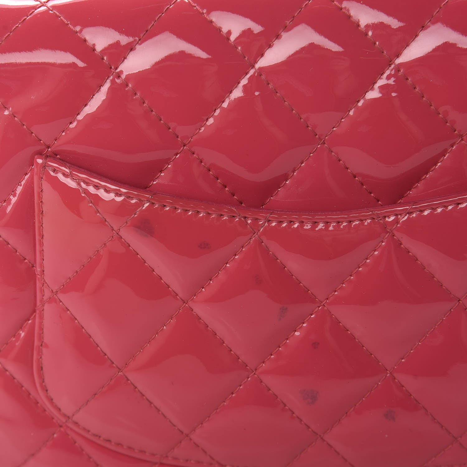 Chanel Patent Quilted Mini Square Flap Pink 9 of 13