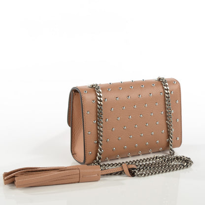 Gucci Calfskin Studded Small Miss Bamboo Shoulder Bag Camelia 3 of 7
