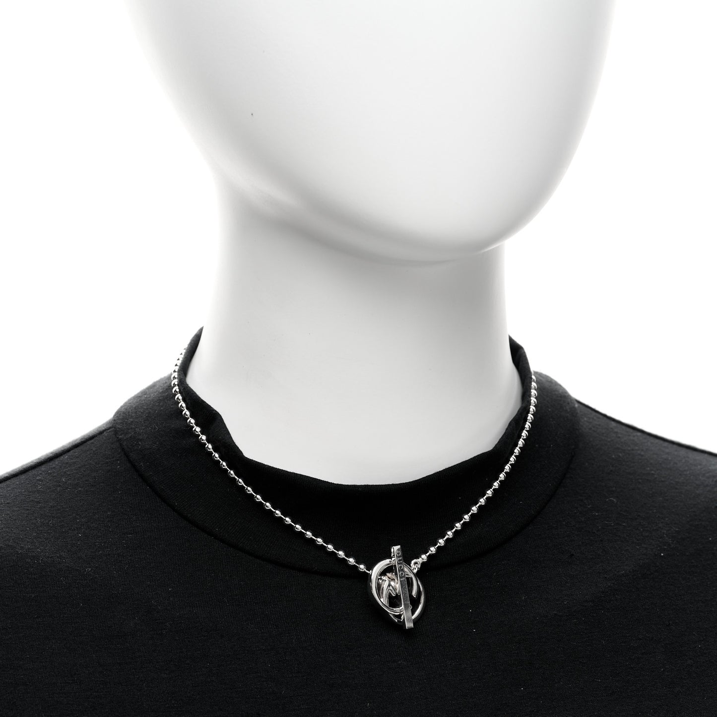 Sterling Silver Interlocking G Brit Toggle Necklace