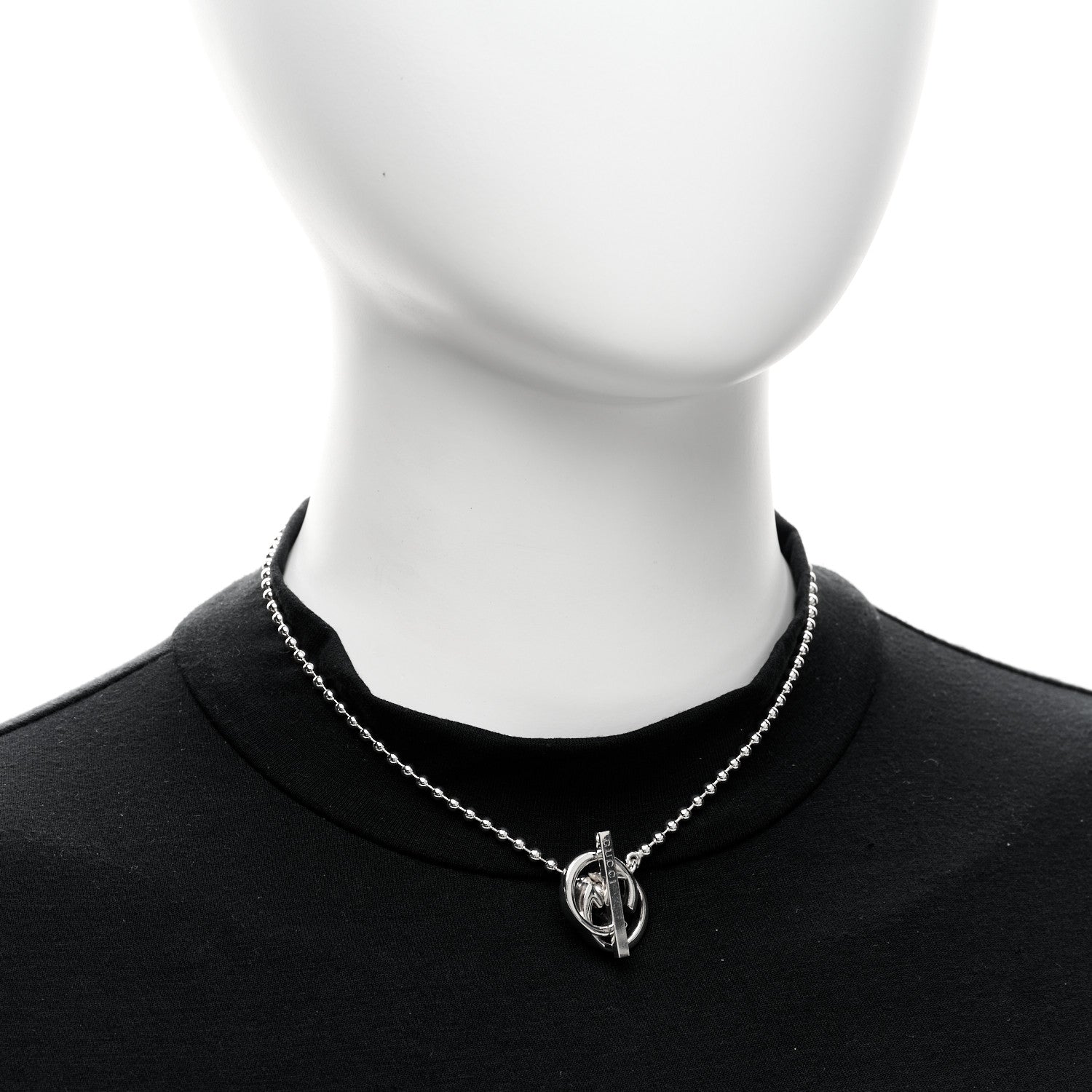 Gucci Sterling Silver Interlocking G Brit Toggle Necklace 2 of 4