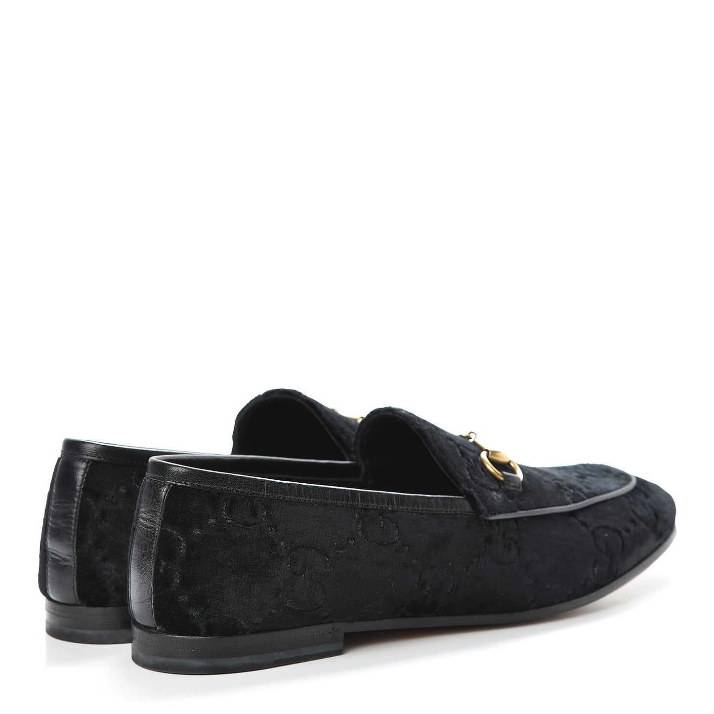 Velvet GG Monogram Horsebit Womens Jordaan Loafers 38.5 Black