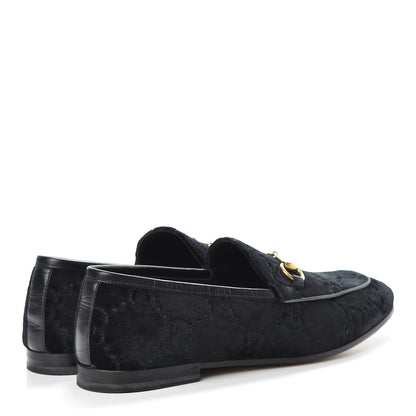 Gucci Velvet GG Monogram Horsebit Womens Jordaan Loafers 38.5 Black 4 of 14