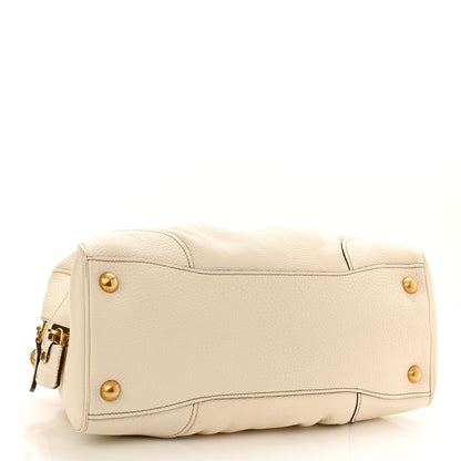 Prada Cervo Antik Shopping Satchel White 3 of 15