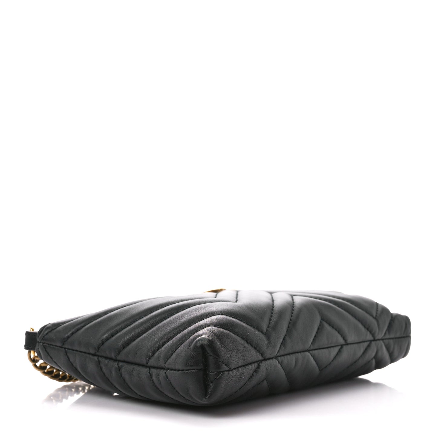 Calfskin Matelasse Mini GG Marmont Chain Bag Black
