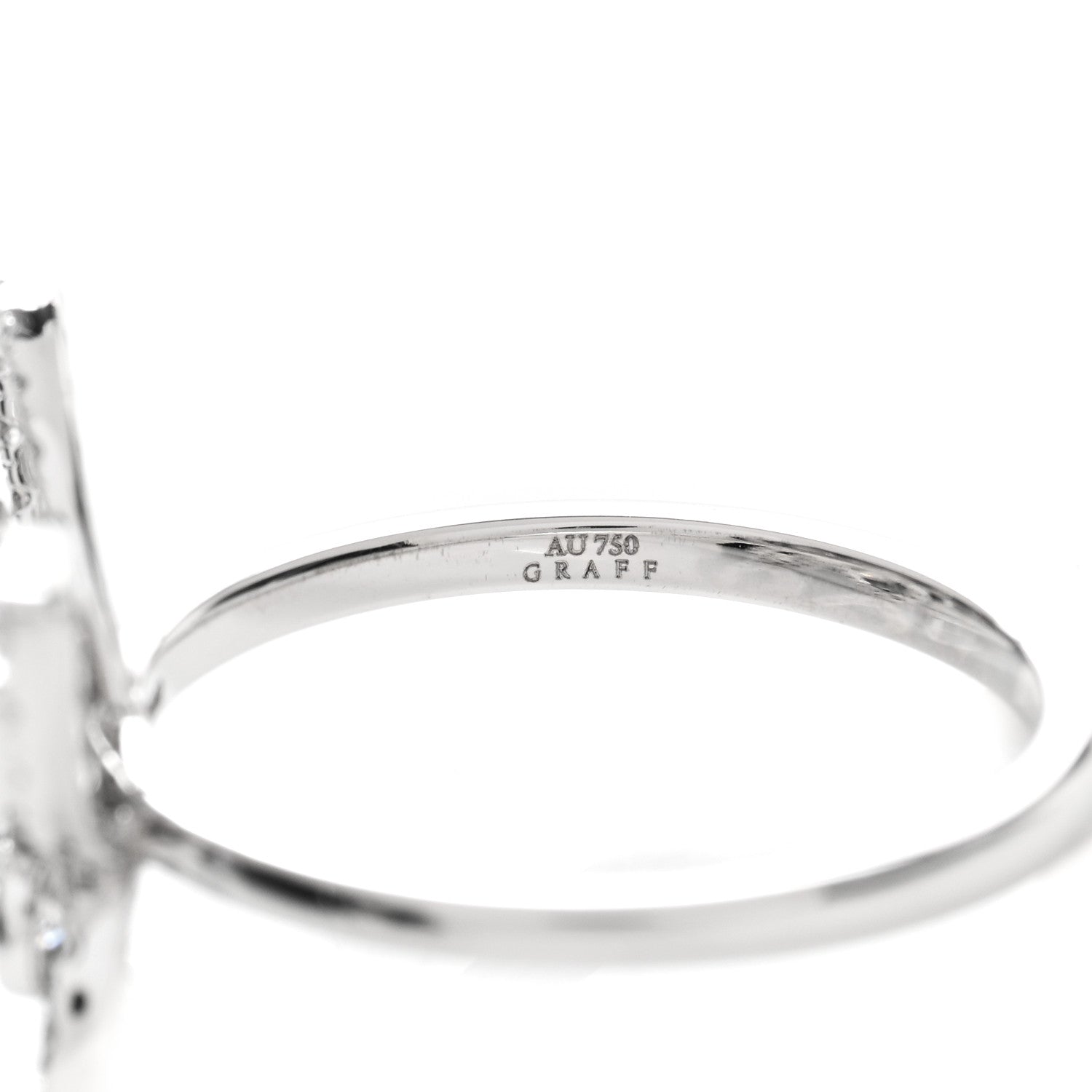 Graff 18K White Gold Diamond Butterfly Silhouette Ring 53 6.5 3 of 5