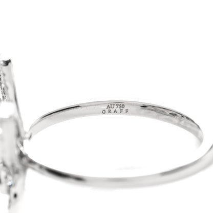 Graff 18K White Gold Diamond Butterfly Silhouette Ring 53 6.5 3 of 5
