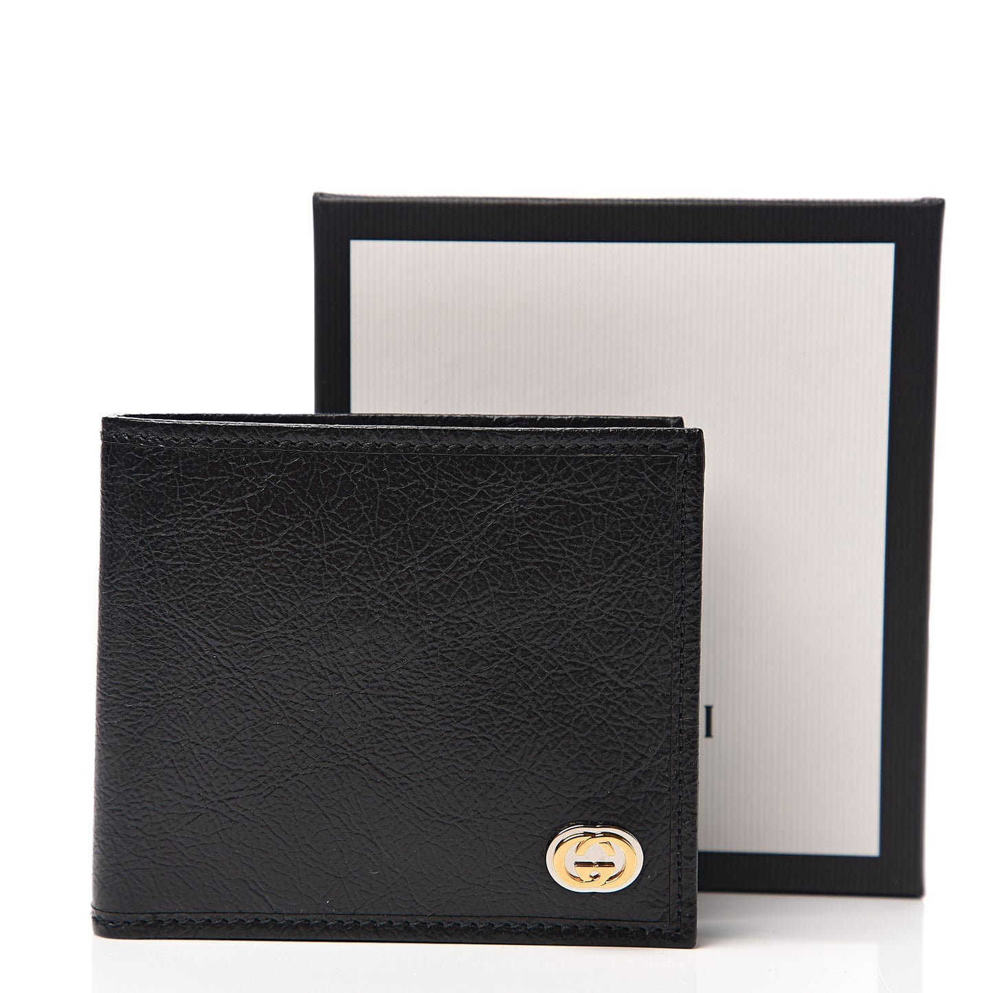 Fluffy Calfskin Morpheus Bi-Fold Wallet Black