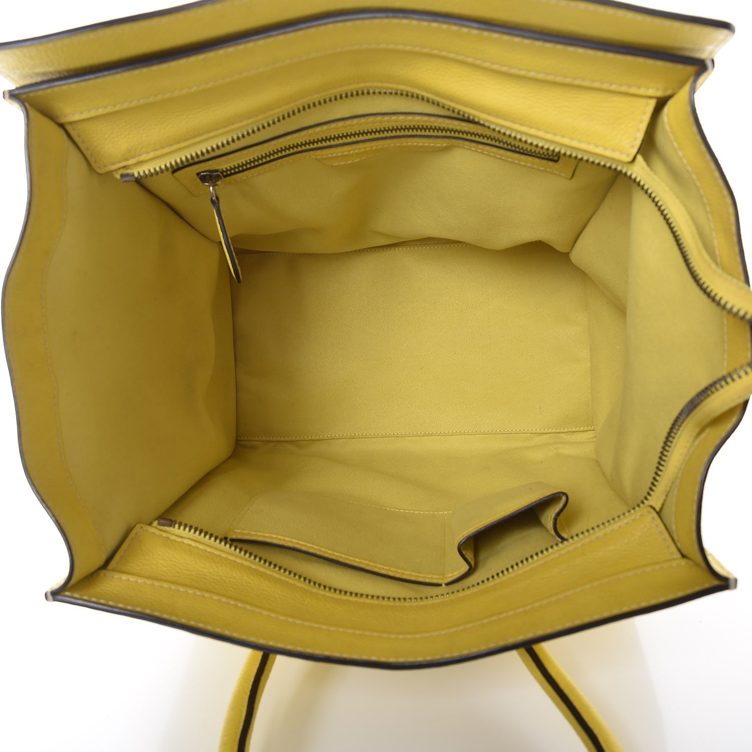 Celine Drummed Calfskin Mini Luggage Citron 5 of 18