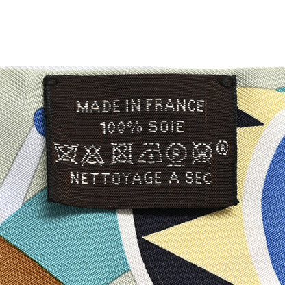 Hermes Silk Parade En Fanfare Twilly Bleu Camel Rouge 3 of 6