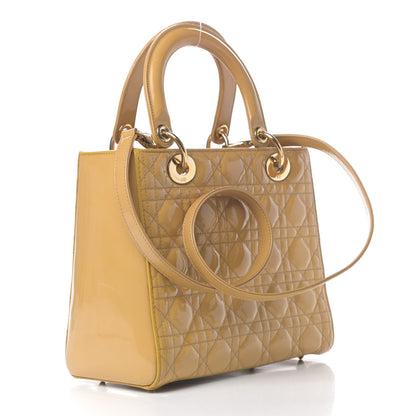 Christian Dior Patent Cannage Medium Lady Dior Beige 2 of 9