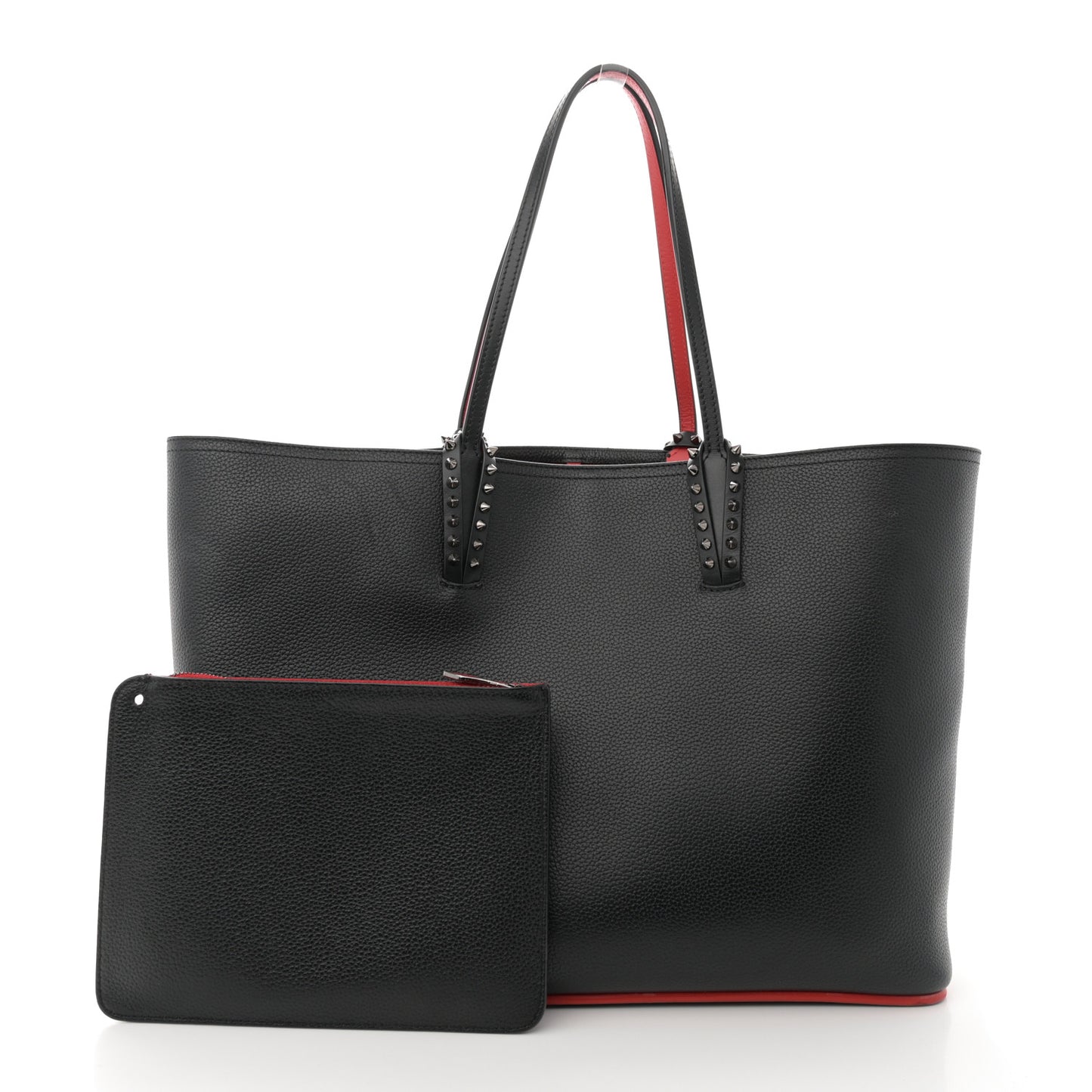 Calfskin Spikes East West Cabata Tote Black